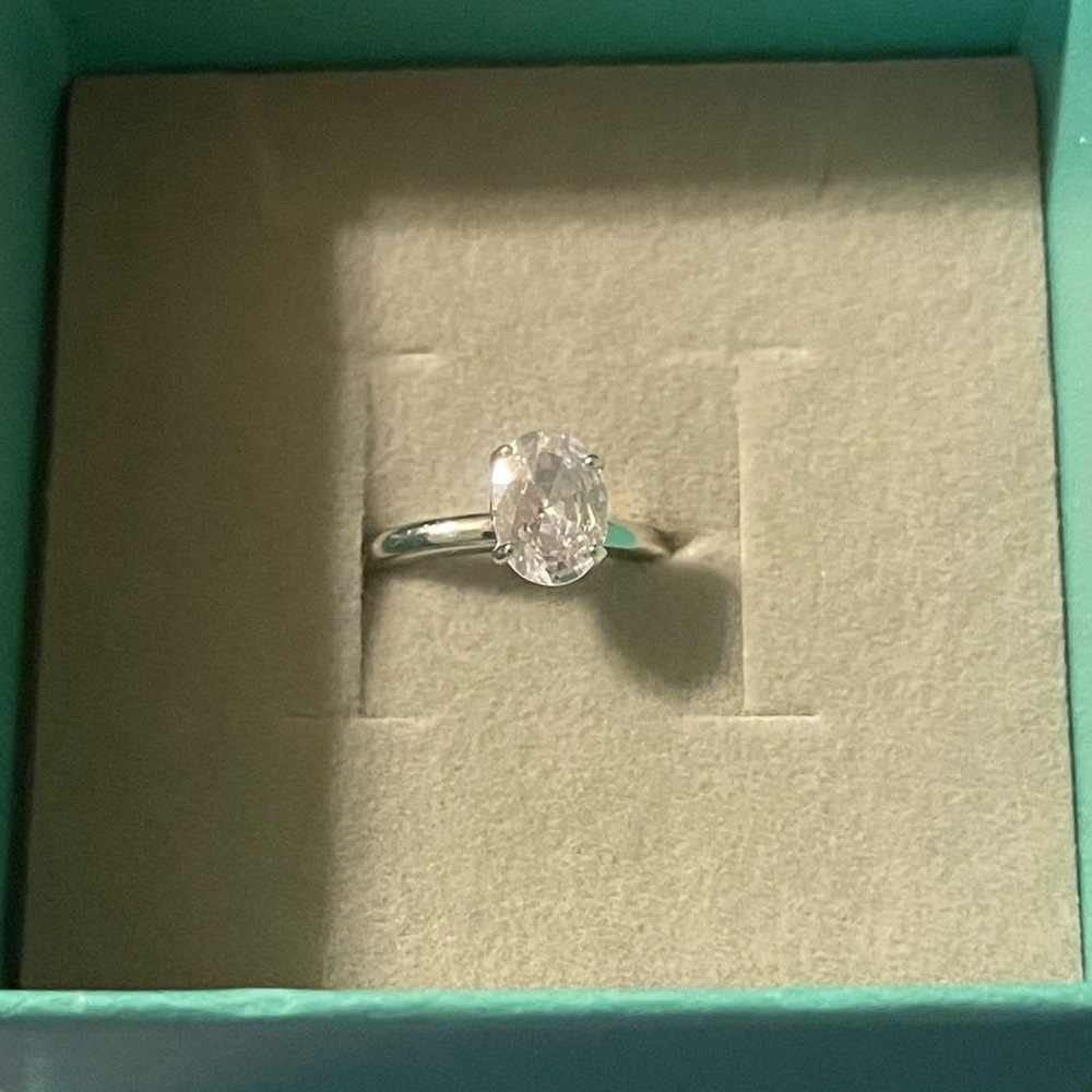 1.5 carat sterling silver solitaire